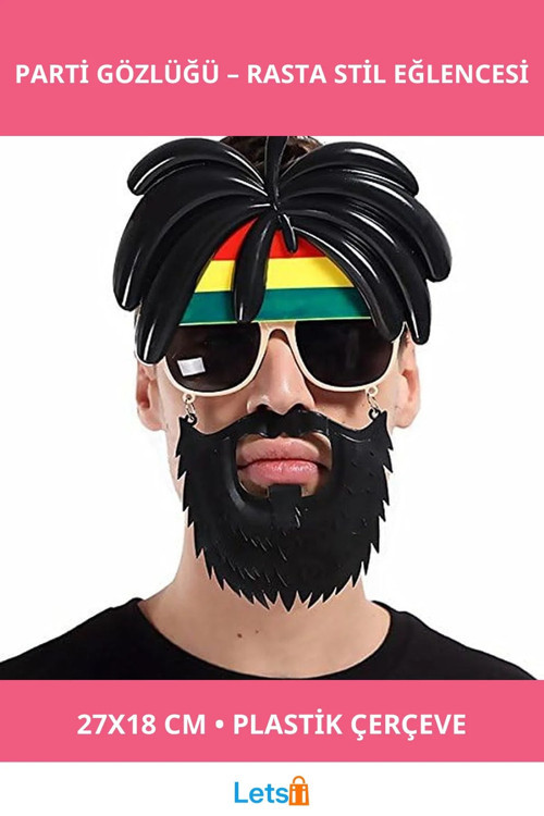 Rasta Peruklu Bob Marley Parti Gözlüğü Eğlenceli Aksesuar