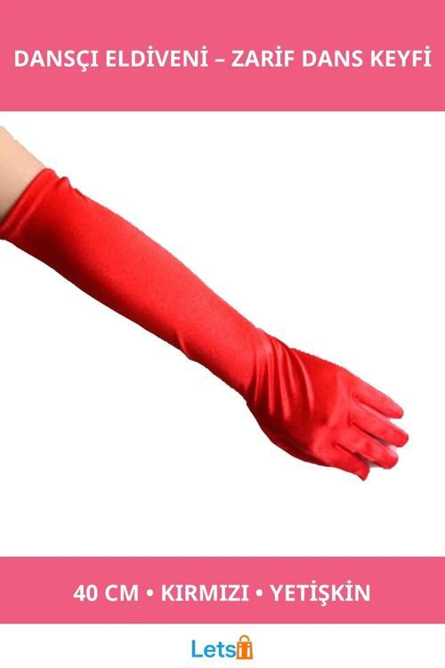 Kırmızı Dirseğe Kadar Uzun Dansçı Eldiveni