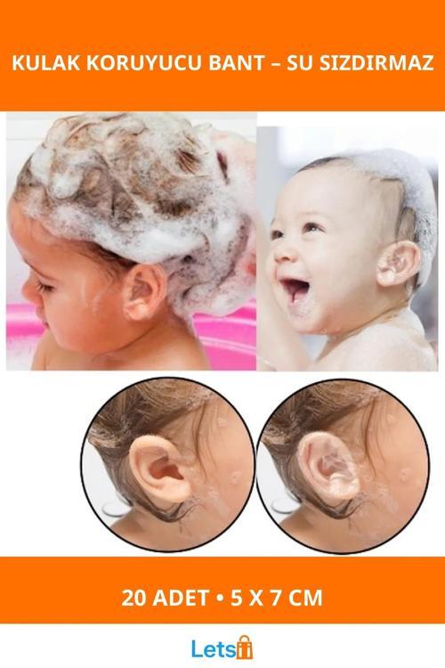 Su Geçirmez Bebek Banyo Kulak Koruyucu Bant 20 Adet
