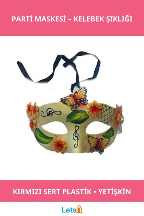 Kırmızı Kelebek Temalı Venedik Parti Maskesi Yetişkinler İçin