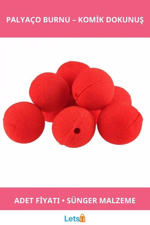 Kırmızı Sünger Palyaço Burnu Eğlenceli Parti Aksesuarı