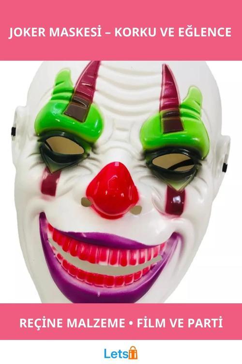 Psikopat Palyaço Temalı Korkutucu Joker Maskesi