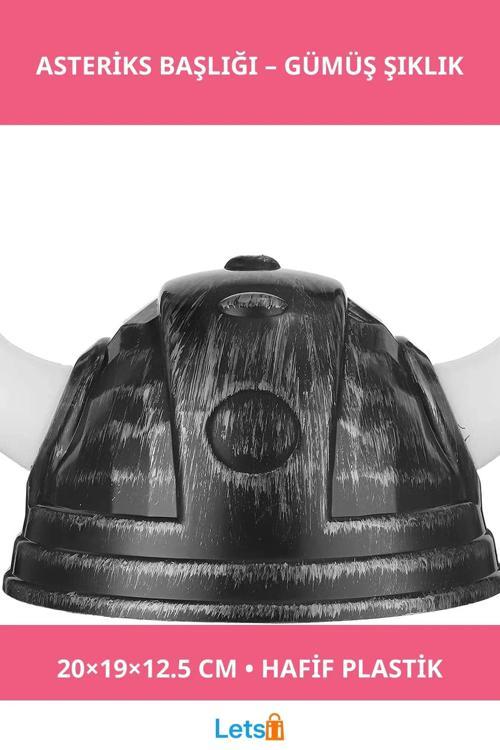 Viking Asteriks Gümüş Renkli Eğlenceli Kostüm Başlığı