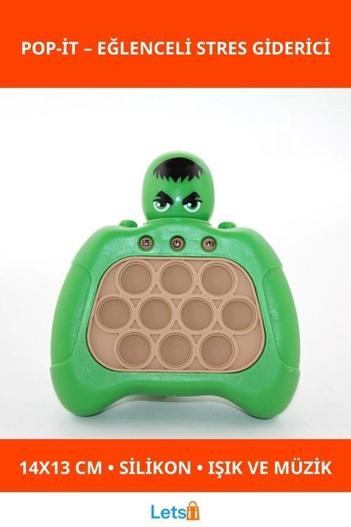 Işıklı Müzikli Hulk Tasarımlı Stres Giderici Pop It Oyuncağı
