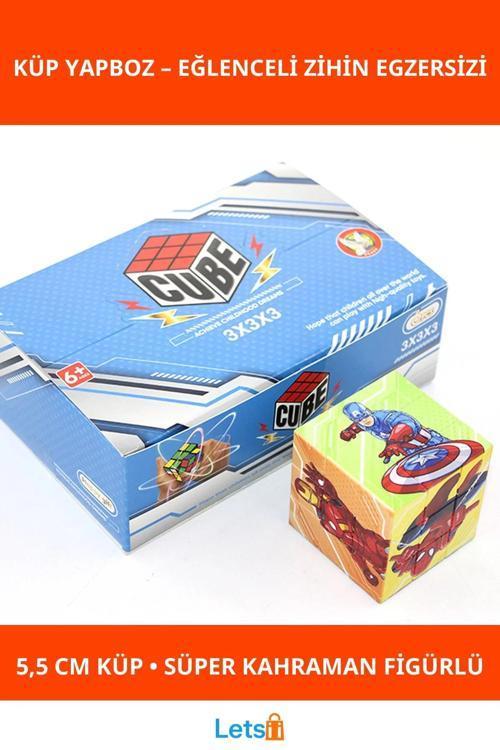 Süper Kahramanlı 5,5 cm Küp Yapboz