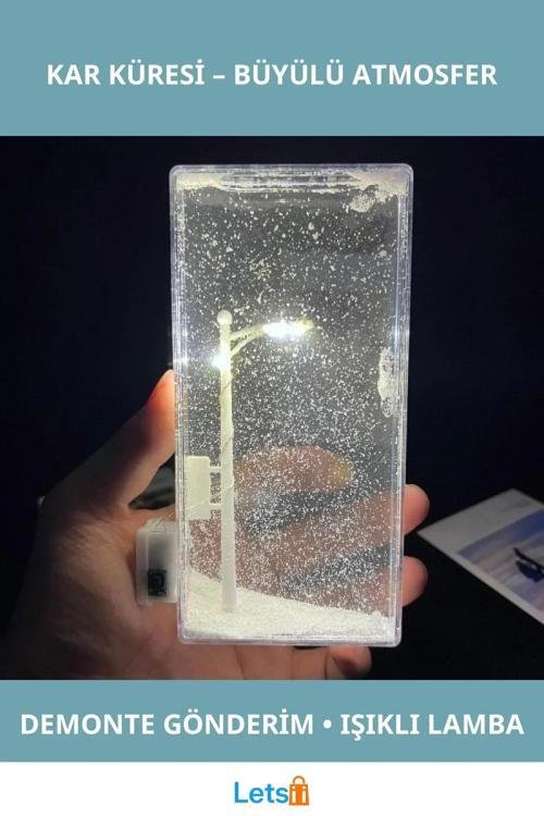 Şık Tasarımlı Sokak Lambalı Kar Küresi Demonte LED Aydınlatma