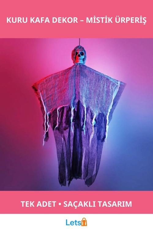 Ürpertici Kuru Kafa Hayalet Dekor Saçaklı Süs