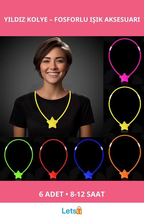 Parlak Fosforlu Yıldız Kolye 6 Adet