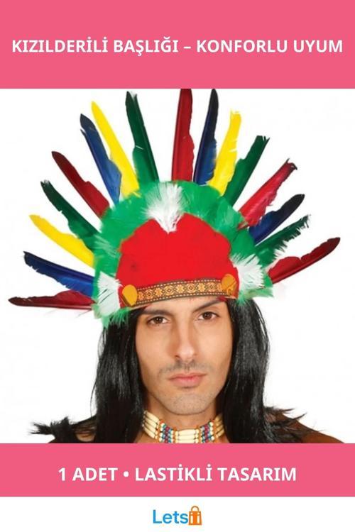 Renkli Kızılderili Başlığı Şapkası Her Kafaya Uyumlu