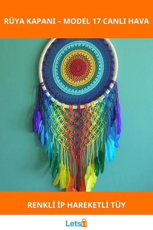 Renkli İpli Tüylerle Tasarlanmış Rüya Kapanı