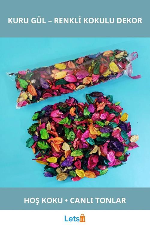 Kokulu Renkli Kuru Gül 100 Gram Dekoratif Süsleme