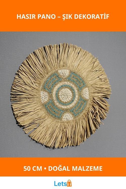 Doğal Hasır Duvara Asmalı Pano 50 cm Dekoratif Ürün
