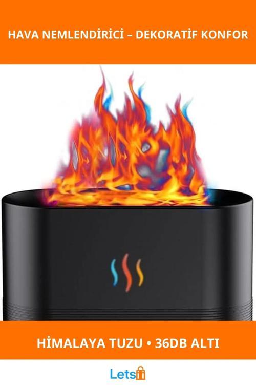 Şömine Tasarımlı Hava Nemlendirici Himalaya Tuzu ile 36dB Sessiz