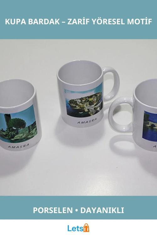 Yöresel Motifli Porselen Kupa Bardak