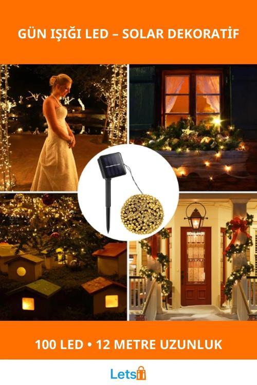 12m 100 LED Su Geçirmez Solar Gün Işığı