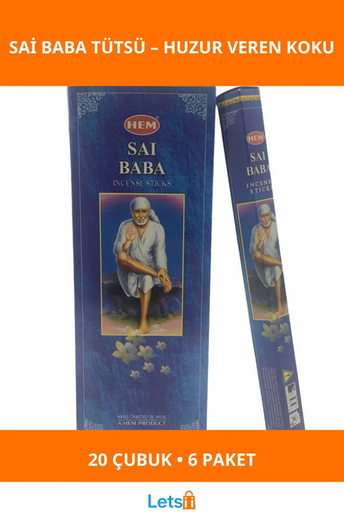 Hem Sai Baba Aromalı Çubuk Tütsü 6 Paket Huzur Verici Koku