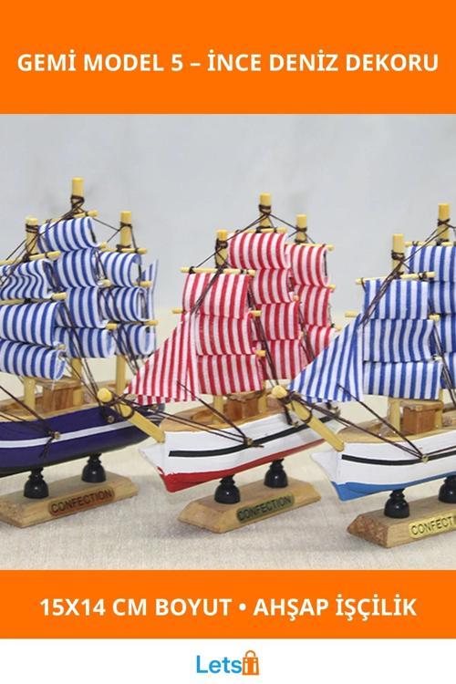 Ahşap Denizcilik Dekoratif Gemi Modeli 15x14 cm