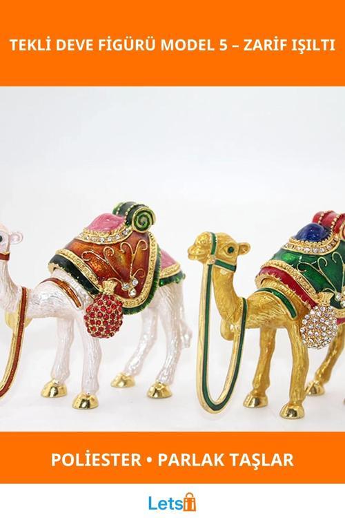 Swarovski Taşlı Zarif Tekli Deve Figürü