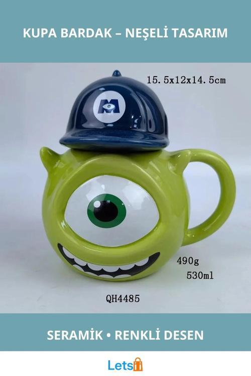 Şapkalı Pixar Kupa Bardak Eğlenceli ve Renkli