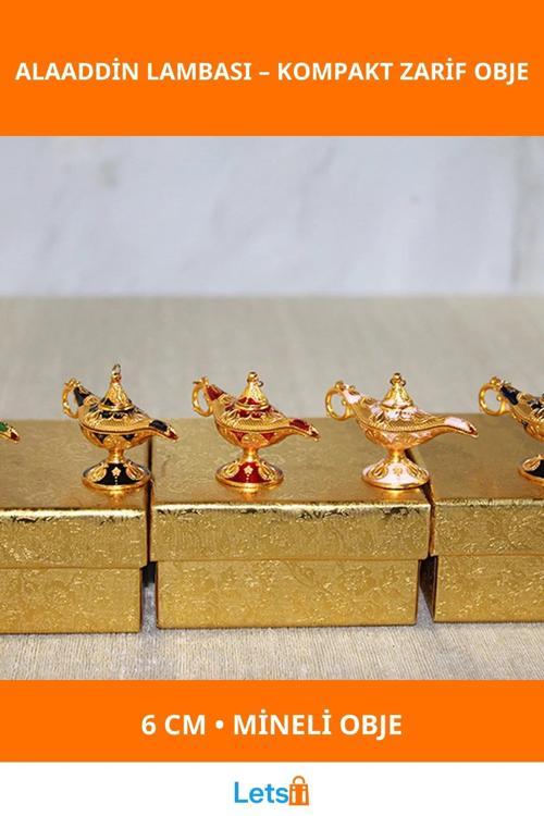Mineli Metal Alaaddin Lambası 6 cm Dekoratif Obje