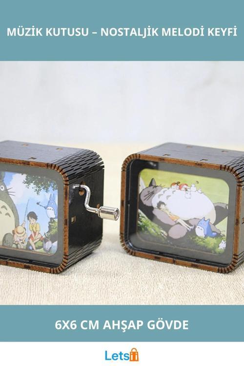 Totoro Ahşap Müzik Kutusu 6x6 cm
