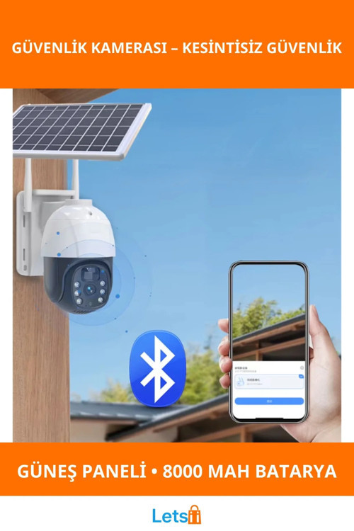 Güneş Enerjili Su Geçirmez Dış Mekan Güvenlik Kamerası 8000mAh Wi Fi