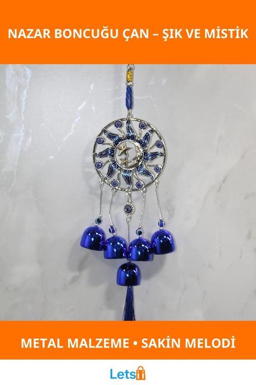 Metal Nazar Boncuğu Çan Dekoratif Huzur Verici Aksesuar