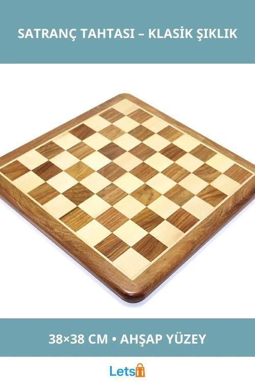 Ahşap Satranç Tahtası 38 cm Klasik ve Şık Tasarım