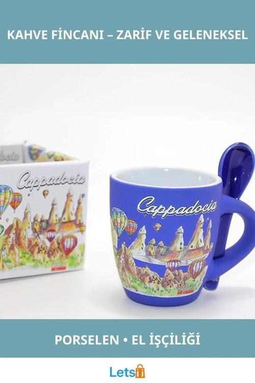 Şık Zarif Yöresel Porselen Kahve Fincanı Tekli