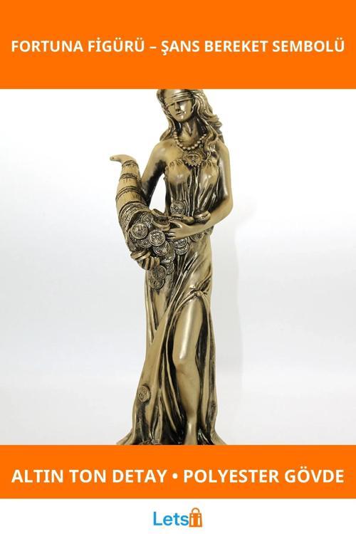 Polyester Bereket Tanrıçası Fortuna Figürü Altın Renkli Dekoratif Ürün