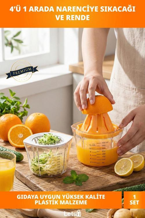Çok Fonksiyonlu Rendeli Narenciye Sıkacağı Süzgeçli, Sağlam, Ergonomik
