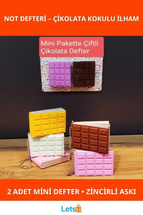 Mini Çiftli Çikolata Not Defteri 2 Adet 4x5 cm