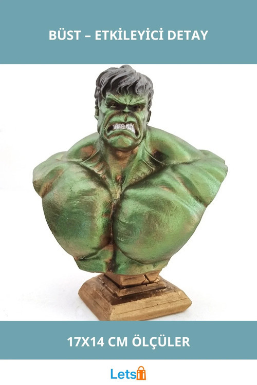 Hulk Büst Büyük Boy Marvel Figürü 17x14 cm