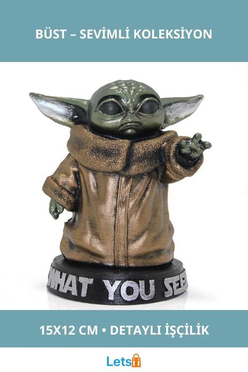 Baby Yoda Büst Sevimli Star Wars Figürü 15x12 cm