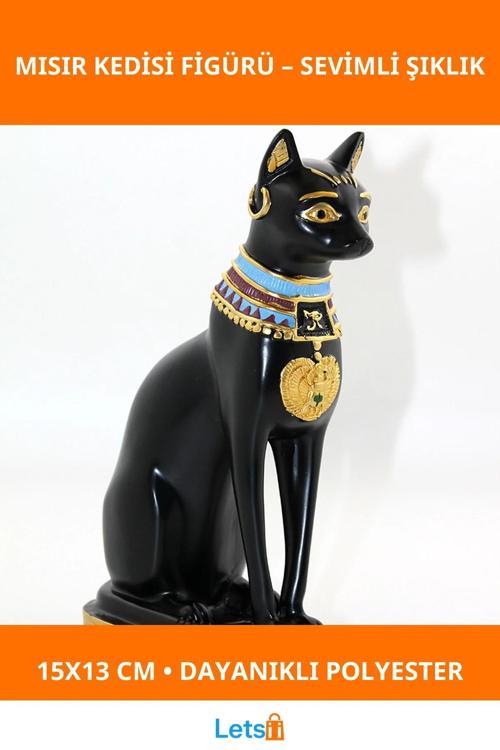 Şirin Polyester Mısır Kedisi Figürü 15x13 cm