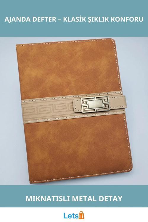 Şık Tasarımlı Kaliteli Taba Renkli Tarihsiz Ajanda Defteri A5 Boyut