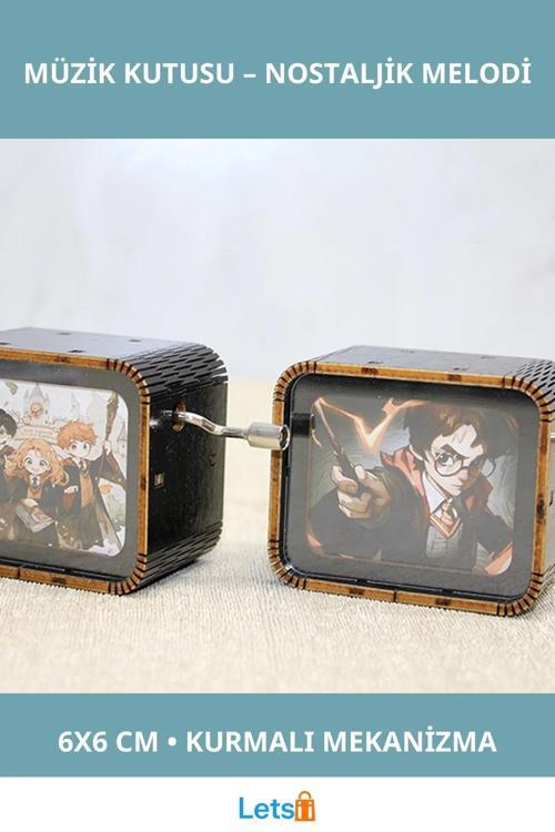 Harry Potter Temalı Ahşap Müzik Kutusu 6x6 cm
