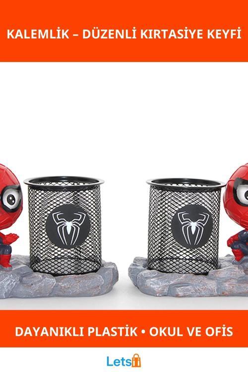 Spiderman Tasarımlı Dayanıklı Kalemlik Okul Ve Ofis Kullanımı İçin