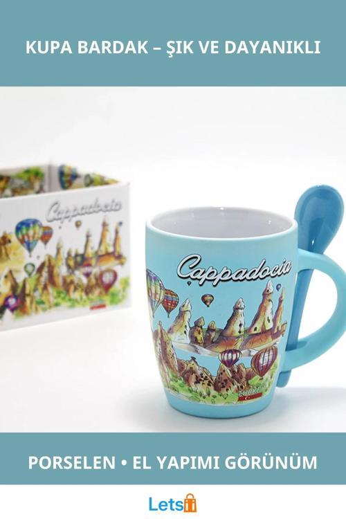 Yöresel Tasarım El Yapımı Porselen Tekli Kupa Bardak