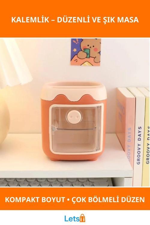 Mini Dolap Tasarımlı Kalemlik Masa Düzeni İçin Eğlenceli Çözüm