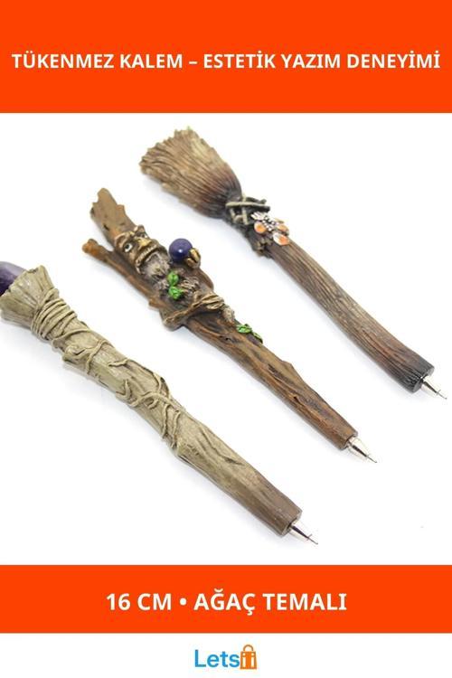 Ağaç Temalı Dayanıklı Polyester Tükenmez Kalem 16 cm