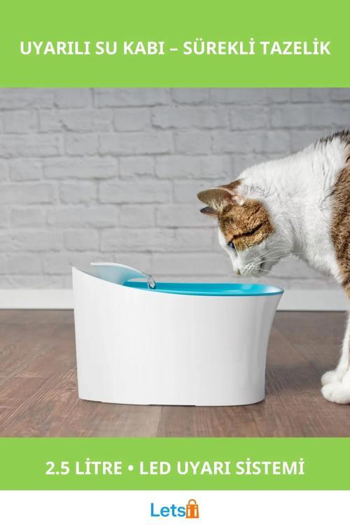 Otomatik Uyarılı 2.5 Litre Kedi Köpek Su Kabı