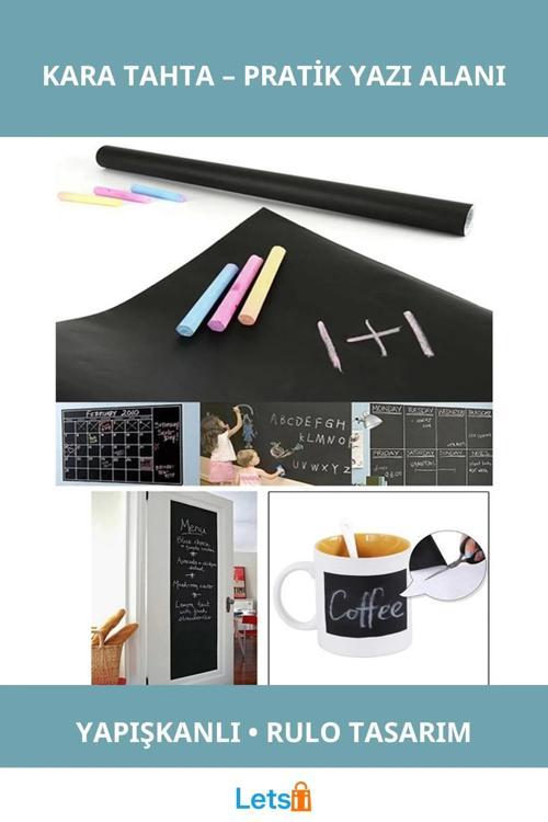 Kendinden Yapışkanlı Çocuk Odası Dekoratif Kara Tahta 30cmx200cm