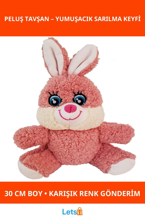Yumuşak Peluş Tavşan 30 cm Çocuklar İçin Sevimli Oyuncak
