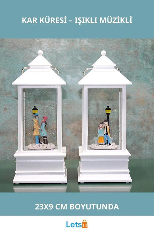 Kış Masalı Tasarımı Işıklı Müzikli Kar Küresi 23x9 cm