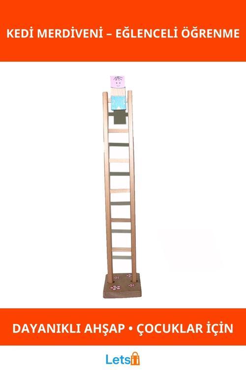 Ahşap Kedi Merdiveni Oyuncak Eğlenceli ve Öğretici