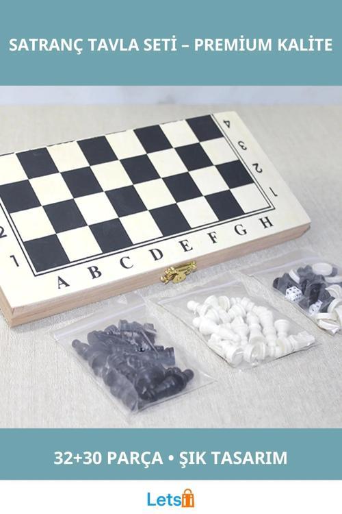 Ahşap Kutulu Şık Satranç ve Tavla Oyun Seti