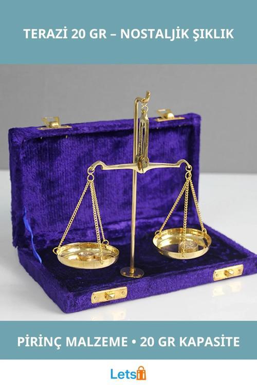 Nostaljik Pirinç Terazi 20 Gr Hassas Tartım Aleti