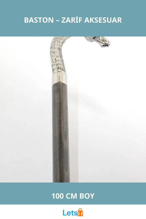 Krom At Figürlü Şık Dekoratif Baston 100 cm