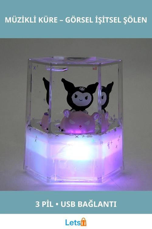 Kuromi Işıklı Müzikli Küre Eğlenceli Dekoratif Figür